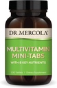 Dr. Mercola Multivitamin Mini-Tabs, 30 Portionen (300 Tabletten), mit 8 Schlüsselnährstoffen, Nahrungsergänzungsmittel, unterstützt Immun- und Gehirngesundheit, Non-GMO