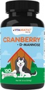 Vitamatic Cranberry für Hunde – 120 Kautabletten – mit D-Mannose, Apfelessig & Vitamin C – Urinary Tract & Bladder Unterstützung für Hunde