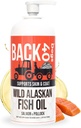 RACK 40 Hunde Wild Alaskan Fischöl für Hunde, Haut und Mantel Ergänzung für Hunde & Katzen, Omega-3-Rich Lachs und Pollock Öl, EPA & DHA Hunde Lachsöl für Gehirn, Herz und Gelenke 32 fl oz