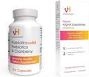 vH essentials Probiotics with Prebiotics and Cranberry Feminine Health Supplement - 120 Kapseln (544-36) & Prebiotic PH Balanced Vaginal SuppositoriesBox, Original Version, 15 Zähler