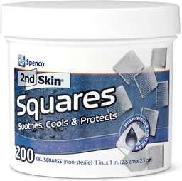 2. Skin Dressing 1" Squares (200 Count) - Blister Pads für Füße & Körper - Cool Gel Relief Patches - 95% Wasserformel - Nicht-Stick Chafing Protection - Tragbare Erste Hilfe für Athleten &amp; Wanderer
