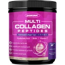 ZEBORA Multi Collagen Peptides Powder - Hydrolysiertes Collagen Typ I II III V X mit Hyaluronsäure, Biotin, Vitamin C - Unterstützung Hauthaar Nagel Joints, Non-GMO, Unflavored, Keto Friendly