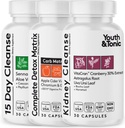 Ganzkörper reinigen 3pk Bundle | 15 Tage Colon Cleanser und System Alkalisieren mit vollständiger Detox Matrix und Kidney Cleanse für Urinary Tract & Bladder Health