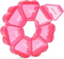 Pink Weekly Pill Organizer, Pill Box 7 Tage, Tägliche Vitamin-Gehäuse mit großen Kapazität Komponenten, Pillen Behälter für Fischöl Medizin und andere Ergänzungen