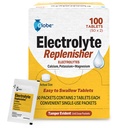Globe Elektrolyt Ersatz Tablets für Rehydration, Übung Erholung, Jugend & Erwachsene Sportler, Wandern, Camping, & Sport Erholung und mehr... 50 Pakete von 2 Tabletten Jede, 100 Zähler