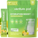 Venture Pal Sugar Free Electrolyte Powder Packets - Liquid Daily IV Drink Mix for Rapid Hydration & Party Recovery | 5 Vitamine & 7 Elektrolyte| Keto Friendly | Non-GMO | Certified Vegan | 16 Sticks