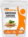 BulkSupplements.com American Ginseng Extract Powder - Ginseng Supplement, Kräuterergänzungsmittel - Glutenfrei, 1g pro Servierung, 1kg (2.2 lbs) (Pack von 1)