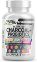 Clean Nutra aktivierte Charcoal Pillen + Shilajit Probiotische Verdauung Enzyme für Verdauungs-Gesundheit Kapseln mit Peppermint Fennel Licorice Papain Ginger Turmeric Powder | Gut Health