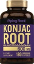 Piping Rock Glucomannan Kapseln 600mg | 180 Pillen | Konjac Root Fiber Supplement | Non-GMO, Gluten Kostenlos