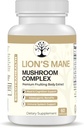 Lions Mane Mushroom Supplement - Premium Fruiting Body Extract - mit Chaga, Maitake, Shiitake, Reishi - Mood, Gehirn und Immununterstützung, Adaptogen - Non-GMO - 60 Vegan Kapseln