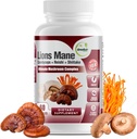 GreeNatr Complete Mushroom Supplement -10 in 1 Komplex mit Lions Mane, Cordyceps, Shiitake, Chaga, Türkei-Tail für Immununterstützung, Memory, Focus & Natural Energy Booster - 60 Kapseln (1 Flasche)