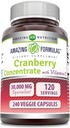 Erstaunliche Formeln Cranberry Konzentrat 30.000 mg mit Vitamin C Ergänzung | Veggie Kapseln | Super Strength | Non-GMO | Gluten Free | Made in USA (1 Pack, 240 Count)