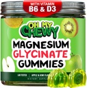 Center-Filled Magnesium Glycinate Gummis 400MG - Hohe Absorption für Kinder, Jugendliche & Erwachsene - Zuschlag für Schlaf, Beruhigung und Muskelentspannung mit B6 & D3 - Glutenfrei & Vegan freundlich - 60 Zähler