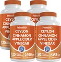 5-in-1 Ceylon Cinnamon Capsules 2355mg - Ceylon Cinnamon und Apple Cider Vinegar Capsules - Turmeric and Panax Ginseng - Cinnamon Supplements mit Bioperine (120ct, Pack of 4)