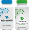 NeuroScience Stress Response & Sleep Set - Alpha GABA PM + Calm CP mit Melatonin, L-Theanin, Banaba Leaf &amp; Mehr (2 Produkte, je 60 Zähler)