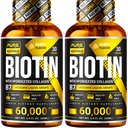 PURE FORSEARCH Biotin & Collagen 60.000mcg Haarwachstum Flüssigkeitstropfen, Unterstützt: Starke Nägel, Glowing Haut, Gesundes Haarwachstum, Mehr Absorption als Kapseln & Pillen (4Fl Oz)