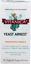Vitanica Hefe Arrest, Homöopathische Vaginal Suppositorien, für Hefe Infektionssymptome, lindert Burning, Itching & Discharge, mit Borsäure, Tea Tree Oil & Probiotics, Vegan (Yeast Arrest, 14)