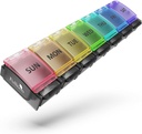 Fullicon Weekly Pill Box Organizer, 7 Tage Tablet-Boxen für Vitamine und Nahrungsergänzungsmittel, einfach zu öffnen große Medizin-Box, Portable Medication Organizer für Reisen