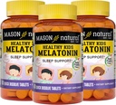 MASON NATURAL Gesunde Kinder Melatonin, für Kinder, Unterstützt einen gesunden Schlaf, schnelles Handeln, Obst gefickt, 60 Schnellauflösen Tabletten (Pack von 3)