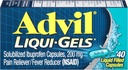 Advil Liqui-Gels Schmerzlinderung und Fever Reducer, Schmerzmedizin für Erwachsene mit Ibuprofen 200mg für Kopfschmerzen, Rückenschmerzen, Menstruationsschmerzen und Gelenkschmerzen Relief - 40 flüssige gefüllte Kapseln