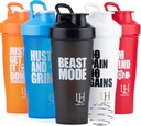 Protein Shaker Bottle 600ml (20oz) – Stylish BPA-Free Shaker Cup mit Mischkugel | Leakproof, Durable | Für Gym, Reisen, Büro, Tägliche Verwendung | Motivationsdruck für Männer & Frauen