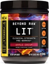 BEYOND RAW LIT V2 Klinische Stärke Pre Workout Powder, Hits Harder, Größere Pumpen, Koffein, L-Citrulline, Kreatin, Apple Crisp, 30 Portionen