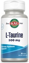 KAL L Taurine 500mg, Aminosäuren-Ergänzung, Nervous System Health, Herzgesundheit und Detox-Unterstützung, Pre Workout-Ergänzung, Rapid Disintegration ActivTabs, 60-Tage-Garantie, 60 Servietten, 60 Tabletten