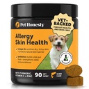 Allergy Hautgesundheit – Allergy Itch Relief & Immune unterstützen Chews mit Fischöl, Probiotika & Vitamin E – hilft, normales Shedding, wohltuende Haut, & Verdauungsstörungen (Salmon Flavor, 90 Ct) zu reduzieren