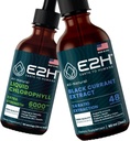 E2H: Flüssiger Chlorophyll und natürlicher schwarzer Johannisbeerenextrakt | Vegan, Non-GMO - 2 Fl Oz Jeder (4 Fl Oz Gesamt) - Bundle