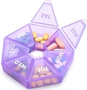 Weekly Pill Organizer Large 7 Day Pill Box Organizer Daily Medicine Case for Vitamin Fish Oil Pills Supplements Arthritis Friendly