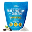 B.rad Superfuel - Grass Fed Whey Protein Isolate mit Creatine | Farm-Fresh, Easy-to-Digest, Clean Ingredients | 2 Pounds | 100% USA Sourced | Vanilla Bean