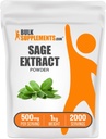 BulkSupplements.com Salbeiextrakt Pulver - Kräuterergänzungen, Salbeipulver, Antioxidans Quelle - Glutenfrei, 500mg pro Servierung, 1kg (2.2 lbs) (Pack von 1)
