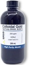 Echtes kolloidales Gold – 200 ppm - 250 mL (8.45 Fl Oz) in klarer BPA-freier Kunststoffflasche