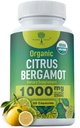 Bio Citrus Bergamotte Ergänzung - Nur USDA, Kardiologe mit 200+ wissenschaftlichen Studien -1000mg - Patentierter Extrakt, Herz, Cholesterin, & Lipid - Italienische Bergamotte Hoch-Polyphenole 60caps