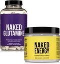 NAKED Vegan Energizing Muscle Recovery Bundle Unflavored Energy und 240 L-Glutamin Kapseln, 1000mg