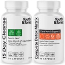Jugend & Tonic Colon Cleanser & Detox für Verlust von Abfall, Aufbrechen der Plateau, Bloating. 60 Pillen für Sauberkeit mit Senna Leaf, Apfelessig, Glucomannan und mehr