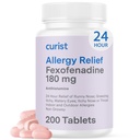 Kurist Fexofenadine Hydrochlorid 180mg (200 Tabletten) Nicht Drowsy Allergy Medication - 24 Stunden Allergy Relief für Runny Nose, Itchy Eyes, & Throat - Allergy Relief Tablets (200 Zähler)