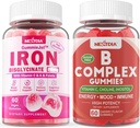 Vitamin B Complex Gummis & Eisen gefüllte Gummis 26mg