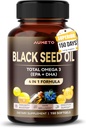 Bio Black Seed Oil - 150 Softgel - 100% Cold Pressed Quelle von Omega 3 (EPA + DPA) - Haut, Haar, Immununterstützung (150 Count (Pack von 1))
