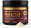 Inositol Powder - Myo & D-Chiro Inositol + Folat und Vitamin D - 40:1 Ratio - 45 Tage Versorgung - Regular Menstrual and Fertility Support | Great Alternative to Capsules