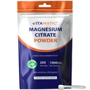 Vitamatic Magnesium Citrate 1000mg pro Servieren unterstützt Muskel-, Gelenk- und Herzgesundheit 250 Gramm - 250 Servierungen