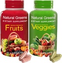 NATURAL GREENS Organic Fruits & Vegetables Supplement – Superfood Kapseln mit Vitaminen & Probiotics – Unterstützt Verdauung, Immunität, Energ & Gut Gesundheit – 180 Kapseln für Erwachsene & Kinder