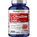 NusaPure L-Citrulline 2.400mg 200 Vegetarische Tabletten (Non-GMO, Glutenfrei, 100-Tage-Versorgung, Bioperine)