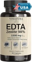 VINATURA EDTA Kapseln - 1500mg pro serv, USA Made & Tested, Liver Support - Edta Calcium Dinatrium, Kale Extract - 90 Kapseln 45 Servierungen