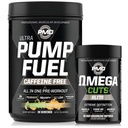 PMD Sports Ultra Pump Fuel Caffeine Free - Pre Workout – Rainbow Sherbet (30 Portionen) Sport Omega Cuts Elite Thermogenic Fat Burner (90 Softgels)