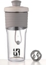 Shaker Bottle für Protein mit Mischkugel - Perfekt für Workouts und Outdoor-Nutzung, 24-Ounces Whey Protein Shaker mit klarer Messung (Gray)