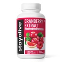 STAY ALIVE Cranberry Pillen für Damen und Herren 1000mg mit D-mannose, Hibiscus und Grapefruit Seed Extract, 120 Count, D-mannose Cranberry Supplement, Vegan, Non-GMO & Gluten-Free Powder Capsules