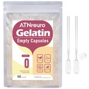 Größe 0 Leere Gelatine Kapseln mit 2 Micro Spoons - 100 Count Leere klare Kapsel - Gel Pillen Kapseln für Pulver Ergänzungen