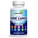 Pure Lungs Support – 10-in-1 Lung Cleanse & Detox Supplement für Raucher & Atemschutz – mit Quercetin, NAC, Cordyceps, Pine Bark, Vitamin C & Butterbur – 60 Kapseln