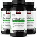 Kraftfaktor ProbioSlim Probiotische Ergänzung für Frauen und Männer mit Probiotika und Grüner Tee-Extrakt, reduzieren Gas, Bloating, Verbrauch, Unterstützung Verdauungs-Gesundheit & Gut Gesundheit, 180 Kapseln (3-Pack)